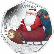 50 Pence - Elizabeth II Father Christmas; Silver, United Kingdom, 2020 reverse image