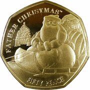 50 Pence - Elizabeth II Father Christmas; Gold, United Kingdom, 2020 reverse image