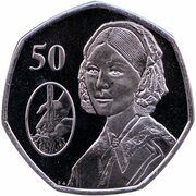 50 Pence - Elizabeth II Florence Nightingale, United Kingdom, 2020 reverse image