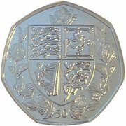 50 Pence - Elizabeth II Coat of Arms, United Kingdom, 2021 reverse image