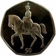 50 Pence - Elizabeth II Trooping the Colour, United Kingdom, 2021 reverse image