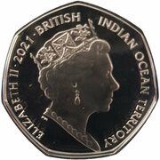 50 Pence - Elizabeth II Checkerboard wrasse obverse image