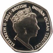 50 Pence - Elizabeth II Powder blue tang obverse image