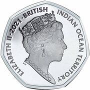 50 Pence - Elizabeth II Powder blue tang; Silver obverse image