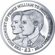 2 Pounds - Elizabeth II Royal Engagement; Silver, United Kingdom, 2010 reverse image