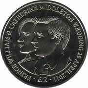 2 Pounds - Elizabeth II Royal Wedding, United Kingdom, 2011 reverse image