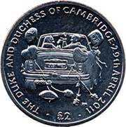 2 Pounds - Elizabeth II Aston Martin Volante, United Kingdom, 2012 reverse image