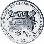 2 Pounds - Elizabeth II Aston Martin Volante; Silver, United Kingdom, 2012 reverse image