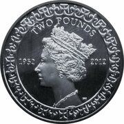 2 Pounds - Elizabeth II Diamond Jubilee; Silver, United Kingdom, 2012 reverse image