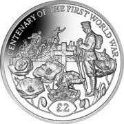 2 Pound - Elizabeth II Tomb of the Unknown Soldier; Silver, United Kingdom, 2018 reverse image