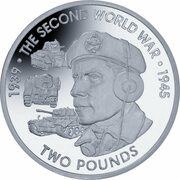 2 Pounds - Elizabeth II The Soldier; Silver, United Kingdom, 2019 reverse image