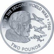 2 Pounds - Elizabeth II The Airman; Silver, United Kingdom, 2019 reverse image