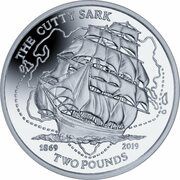 2 Pounds - Elizabeth II The Cutty Sark; Silver, United Kingdom, 2019 reverse image