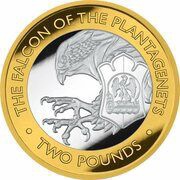 2 Pounds - Elizabeth II The Falcon of the Plantagenets; Silver, United Kingdom, 2021 reverse image