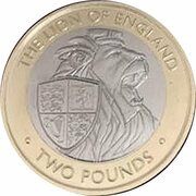2 Pounds - Elizabeth II The Lion of England, United Kingdom, 2021 reverse image
