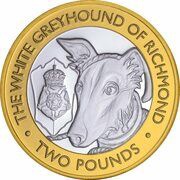 2 Pounds - Elizabeth II The White Greyhound of Richmond; Silver, United Kingdom, 2021 reverse image