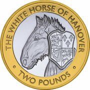2 Pounds - Elizabeth II The White Horse of Hanover; Silver, United Kingdom, 2021 reverse image