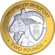 2 Pounds - Elizabeth II The Yale of Beaufort; Silver, United Kingdom, 2021 reverse image