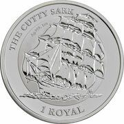 1 Royal - Elizabeth II The Cutty Sark; Silver bullion, United Kingdom, 2021 reverse image