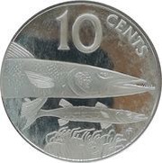 10 Cents - Elizabeth II Great Barracuda, United Kingdom, 1985 reverse image