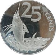 25 Cents - Elizabeth II Blue Marlin, United Kingdom, 1985 reverse image