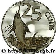 25 Cents - Elizabeth II Blue Marlin; Silver Proof, United Kingdom, 1985 reverse image