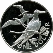 1 Dollar - Elizabeth II 2nd portrait; Set Issue, United Kingdom, 1974-1983 reverse image
