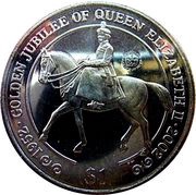 1 Dollar - Elizabeth II Golden Jubilee - On Horse, United Kingdom, 2002 reverse image