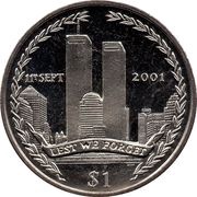 1 Dollar - Elizabeth II Twin Towers, United Kingdom, 2002 reverse image