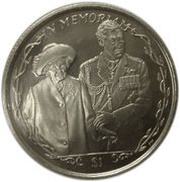 1 Dollar - Elizabeth II Queen Mother and Prince Charles, United Kingdom, 2002 reverse image