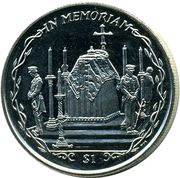 1 Dollar - Elizabeth II Queen Mother's coffin, United Kingdom, 2002 reverse image