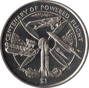 1 Dollar - Elizabeth II Centenary of Powered Flight, United Kingdom, 2003 reverse image