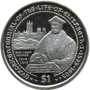1 Dollar - Elizabeth II Matthew Parker - Archbishop of Canterbury, United Kingdom, 2003 reverse image