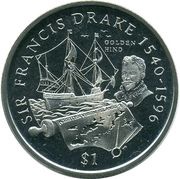 1 Dollar - Elizabeth II Sir Francis Drake, United Kingdom, 2004 reverse image
