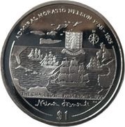 1 Dollar - Elizabeth II The Chase to the West Indies reverse image