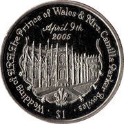 1 Dollar - Elizabeth II Wedding Charles - Camilla reverse image