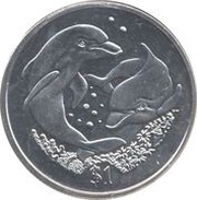 1 Dollar - Elizabeth II Dolphins, United Kingdom, 2006 reverse image