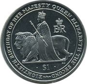1 Dollar - Elizabeth II 80th Birthday of Queen Elizabeth II reverse image