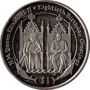 1 Dollar - Elizabeth II Elizabeth II and Philip on their thrones reverse image