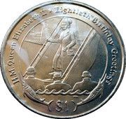 1 Dollar - Elizabeth II Queen on Aircraft Steps, United Kingdom, 2006 reverse image