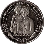 1 Dollar - Elizabeth II Young Queen Elizabeth II and her Mother, United Kingdom, 2006 reverse image