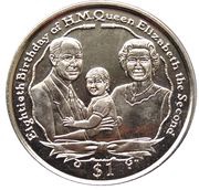 1 Dollar - Elizabeth II Queen and Prince Edward Family reverse image