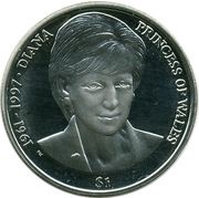 1 Dollar - Elizabeth II Princess Diana, United Kingdom, 2007 reverse image