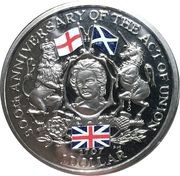 1 Dollar - Elizabeth II Act of Union; Coloured, United Kingdom, 2007 reverse image