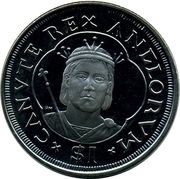 1 Dollar - Elizabeth II King Canute, United Kingdom, 2008 reverse image