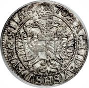 3 Kreuzers - Leopold I Breslau, Bohemia, 1665-1705 reverse image