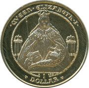 1 Dollar - Elizabeth II Queen Elizabeth I - Between Pillars, United Kingdom, 2008-2009 reverse image