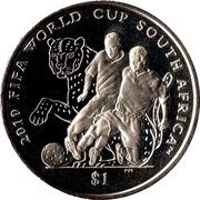 1 Dollar - Elizabeth II 2010 FIFA World Cup South Africa, United Kingdom, 2009-2010 reverse image