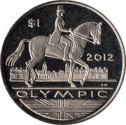 1 Dollar - Elizabeth II Dressage reverse image