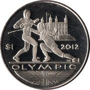 1 Dollar - Elizabeth II Fencing, United Kingdom, 2009-2010 reverse image